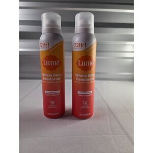 Lume Whole Body Deodorant Spray 3.6oz 72HR Odor Control 2 Pack Clean Tangerine